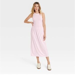 Universal thread side gathered Pink Sleeveless midi Dress small